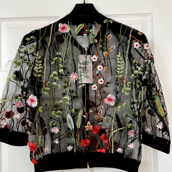 NWT Women’s Embroidered See-through Jacket from Australia Sz: S, (Aus Sz: 8) - Picture 2 of 2